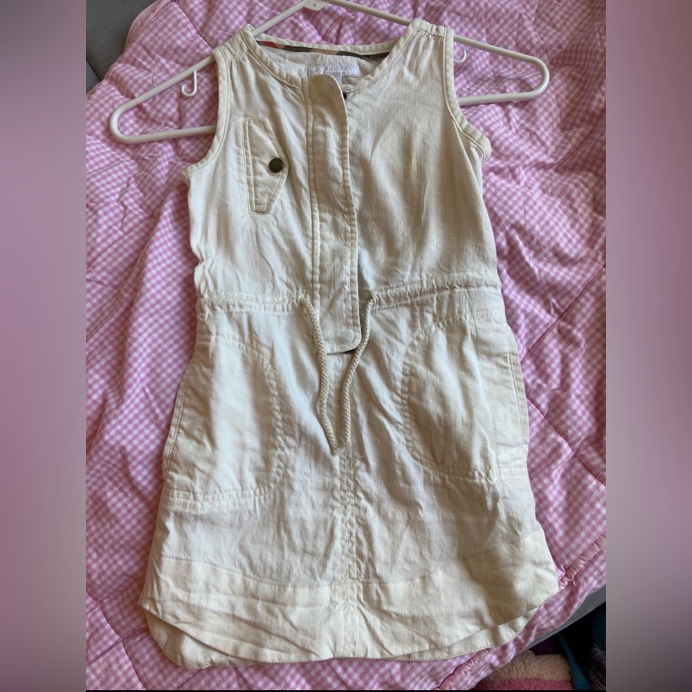 Burberry jumper romper dress ivory 6Y authentic